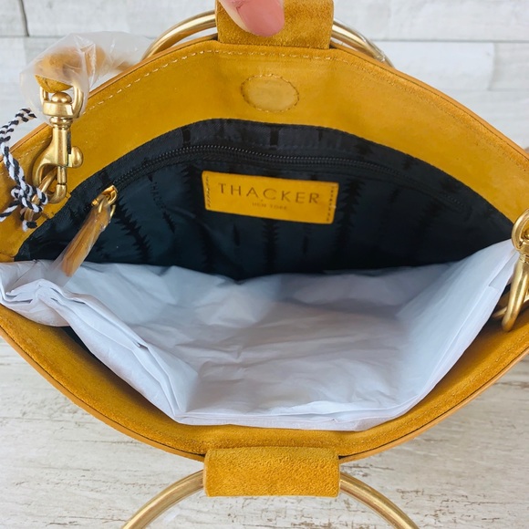 Thacker NWT LE POUCH Mustard/Brushed Gold $148 - Picture 3 of 8